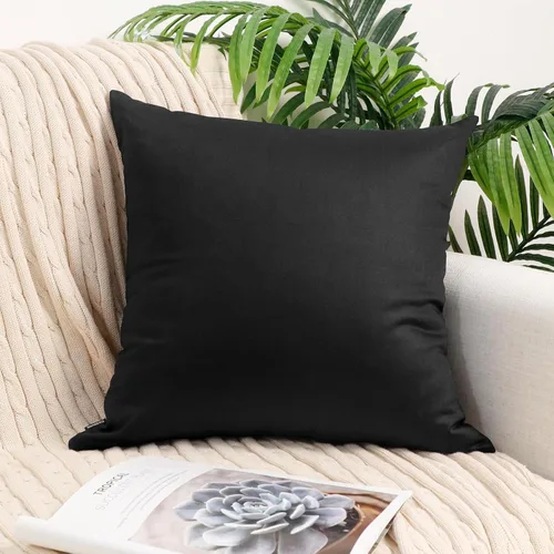 Vista 6 de Coddsmz Paquete de 4 fundas decorativas de 100% algodón para cojín cuadrado, funda de almohada de color liso para bricolaje, para sofá y dormitorio