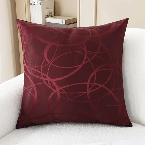 Vista 3 de CaliTime Fundas de Almohadas Decorativas Paquete de 2 Modernas Brillantes y Opacas Contraste Círculos Anillos de Acento Geométrico Fundas de Cojines