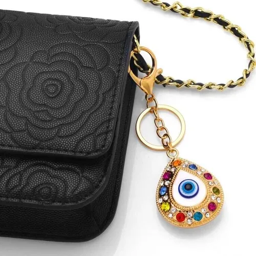 Vista 6 de 2 llaveros de mal de ojo, llaveros turcos de mano Hamsa de mal de ojo, llaveros de mal de ojo, decoración de ojos azules del diablo, adorno