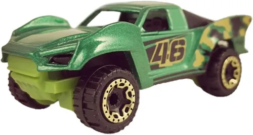 Vista 2 de Hot Wheels Serie Camión Camuflaje - DWF46 ~ Camión Baja 46 Verde Metálico ~ 7/8
