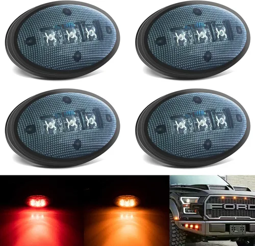 Vista 7 de KEING Luces LED con marcador lateral para guardabarros de cama doble para Ford 1999-2020 F250 F350 F450 F550 (2 unidades rojas + 2 unidades ámbar)