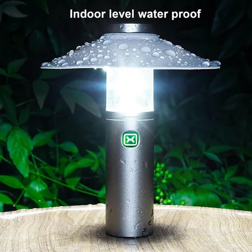 Vista 4 de Luqeeg Linterna de campamento, 3 en 1, imán para exteriores, linterna LED con pantalla desmontable, 5 modos, gancho para colgar, IP65, a prueba