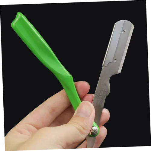 Vista 7 de Beavorty 2 unids mango ergonómico Barber Razor Blade Holder Barber Shop Blade Holder para el hogar
