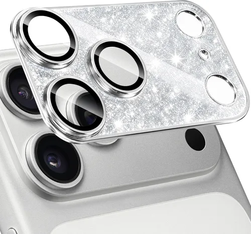 Vista 66 de Protector de lente de cámara para iPhone 13 & iPhone 13 Mini, brillante con diamantes de imitación 3D con purpurina, cubierta de cámara de vidrio