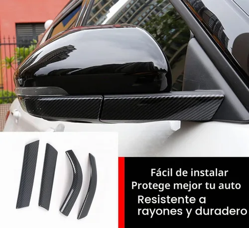 Vista 2 de Accesorios de coche para Ford Explorer 2020 2021 2022 2023 Cubierta de tira de espejo retrovisor exterior (estilo fibra de carbono) ABS 4 piezas