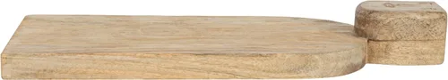 Vista 9 de Cortadora de queso de madera de mango tallada a mano grande y tabla de cortar con diseño de mango facial y acabado peinado, natural