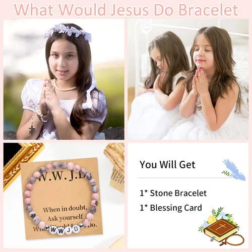 Vista 38 de Long tiantian WWJD - Pulsera con texto en inglés «What Would Jesus Do», pulseras WWJD para mujeres, pulseras W.W.J.D para hombres, joyería
