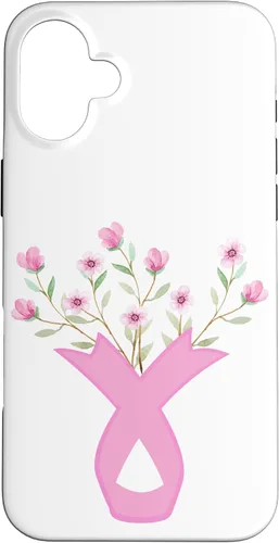 Vista 23 de Flower Jar Pink Ribbon Breast Cancer Awareness Month Women Case for iPhone 17