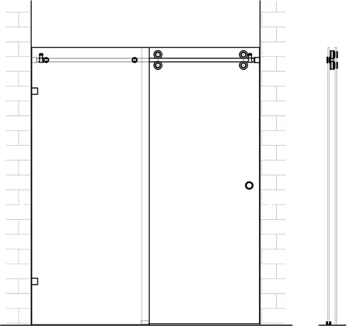 Vista 6 de DIYHD NBSHOWERC - Accesorios para puerta de granero de acero inoxidable sin marco, kit de ducha de 5 pies (cromado) Glass not included; Features