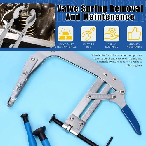 Vista 3 de Glarks 5 compresores universales de resorte de válvula con capacidad de 3.5 a 9 pulgadas y kit de lapper de válvula, 1 herramienta de extracción