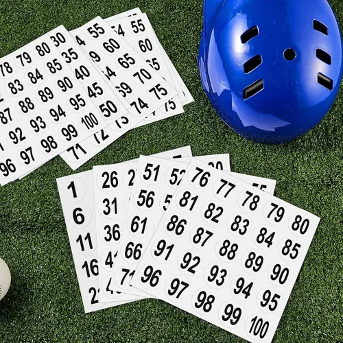 Vista 7 de Teling 400 calcomanías de números de casco deportivo de 1.5 pulgadas, calcomanías de vinilo de números de hockey, calcomanías autoadhesivas de Negro