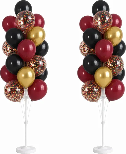 Vista 26 de Hiins Juego de 2 globos de confeti para árbol con base, decoración de poste para fiesta Bee Lemon,Wedding Baby Shower Party Decor,Includes a base