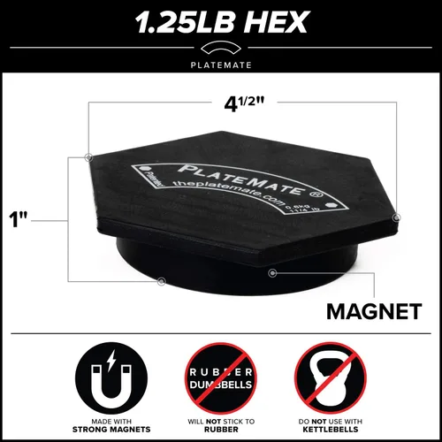 Vista 2 de Par de Pesos Magnéticos Microload de PlateMate - Elija entre 1.25 libras o 2.5 libras Hex