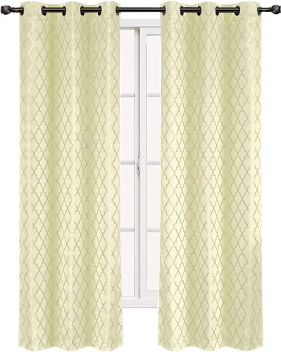 Vista 20 de Panel de cortina para oscurecimiento de ventana, con arandela, en tejido jacquard, paneles en par, juego de 2 paneles de Willow Jacquard