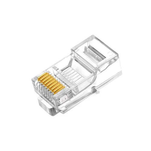 Vista 8 de 50 conectores RJ45 Cat6, conectores RJ45 C6, conectores RJ45 blindados de metal Cat6, conectores de enchufe de red modular FTP 8P8C