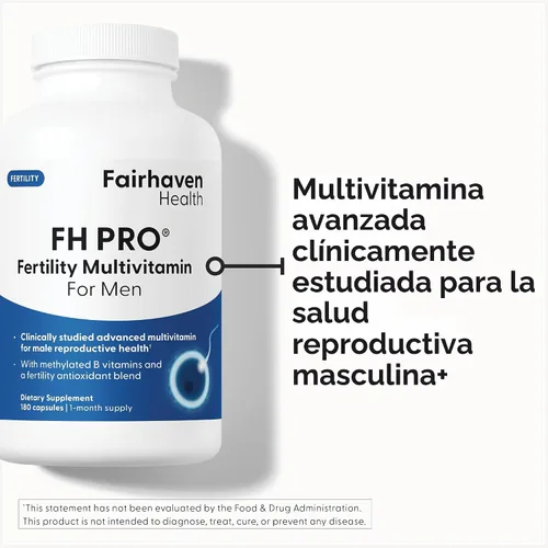 Vista 2 de Fairhaven Health FH Pro para Hombres Suplementos para la fertilidad prenatal de grado prémium clínicamente estudiados para hombres Suplementos