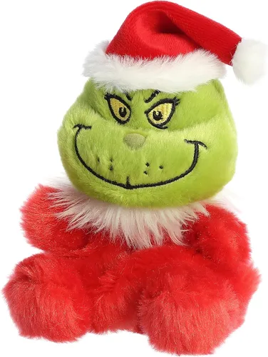 Vista 5 de Aurora® Whimsical Dr. Seuss™ Santa Grinch Palm Pals™ Animal de Peluche - Peluche Oficialmente Licenciado para Juego Imaginativo - Perfecto