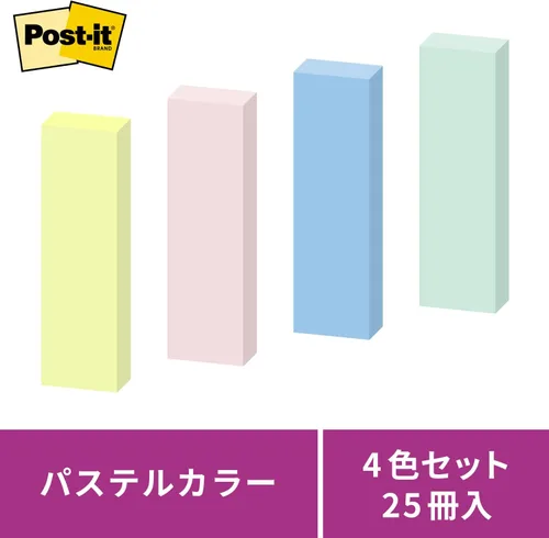 Vista 3 de Post-it fuerte adhesivo 1.969x0.591 in 90 hojas x25 o color mixto 7001SS-K