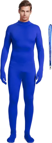 Vista 25 de Overol completo Full Bodysuit con ayudante de cremallera, unisex, para adultos, sin capucha, de Spandex elástico, traje Zentai de cuerpo entero Negro