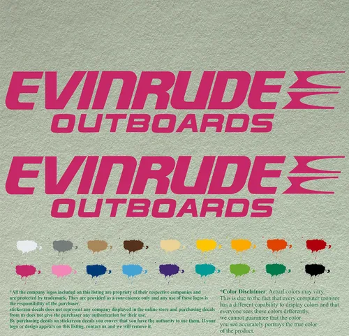 Vista 10 de Evinrude - Juego de 2 calcomanías de vinilo de repuesto compatibles con motor fuera de borda (12 pulgadas, negro 070)