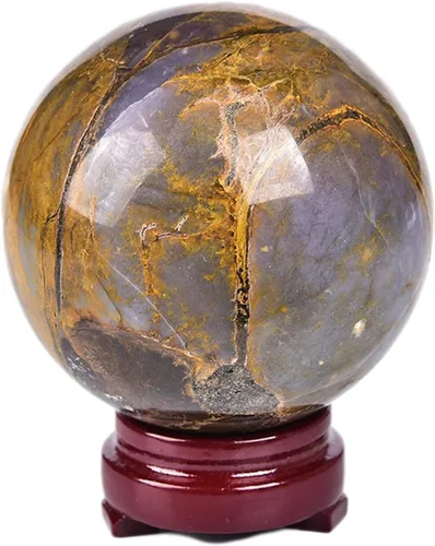 Vista 31 de JIC Gem Piedra Natural de Jaspe Africano Cristal de Curación Esfera Adivinación Bola de Piedra Preciosa, Feng Shui Reiki Aura Decoración