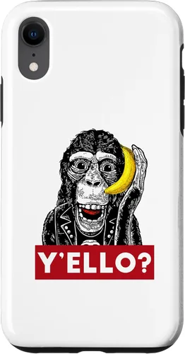 Vista 24 de Funda para iPhone 11 Pro Max Y'ello Monkey Calling Funny Supreme Print Case