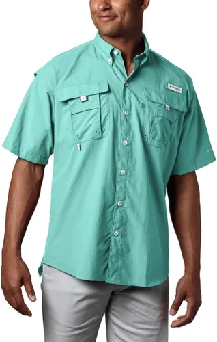 Vista 21 de Columbia - Camisa de pesca Bahama II, línea PFG, con factor de protección ultravioleta (FPU) 30, de manga corta, para hombre. azul (Vivid Blue)