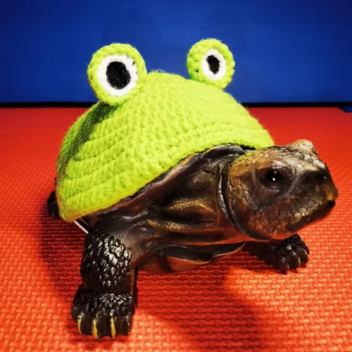 Vista 3 de Suéter para tortuga, suéter de punto cálido de invierno hecho a mano con correa ajustable, suéter de animal pequeño, ropa de tortuga para Navidad