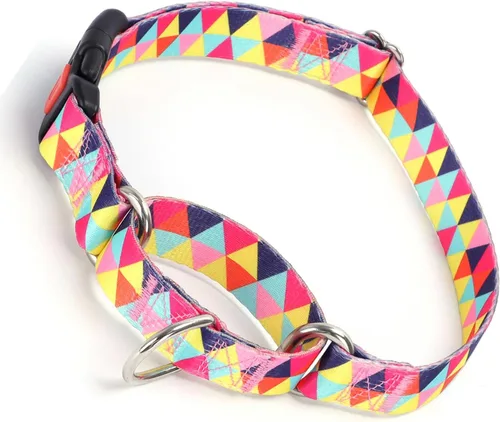 Vista 7 de Collar Martingale para perros con hebilla, antideslizante, a prueba de escapes, collares limitados para mascotas, cierre a presión con cierre