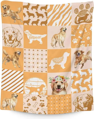 Vista 12 de Golden Retriever - Manta para niñas, tamaño de regazo de 30 x 40 pulgadas, manta de felpa suave y mullida, manta colorida y linda para sala de estar