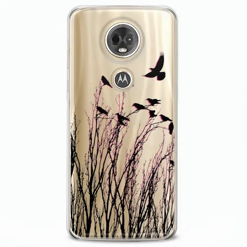 Vista 9 de Funda de TPU compatible con Motorola G9 G8 Plus G7 E20 P40 Z4 Edge 20 G22 Stylus Clear Pattern Phone Grand Cute Flock Ravens Slim Fit Soft Tree