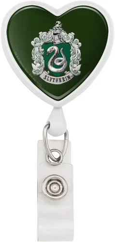 Vista 9 de Harry Potter Ilustrated Hogwart's Crest Heart Lanyard Retractable Reel Badge ID Card Holder Rosado
