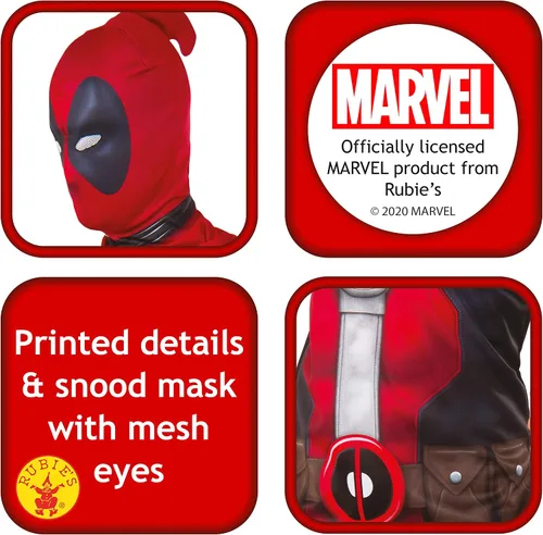 Vista 3 de DEADPOOL Marvel - Disfraz de adulto, Rojo