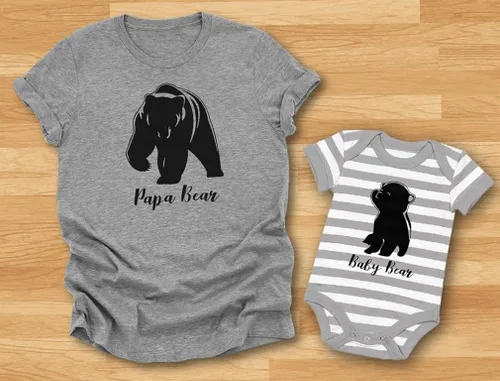 Vista 4 de Papa Bear - Trajes a juego para papá y bebé, camisas para el día del padre e hijo e hija