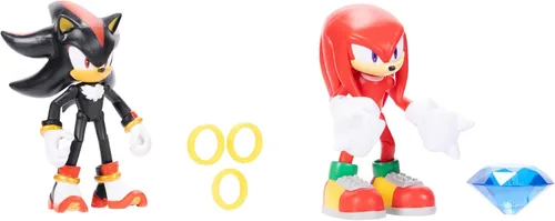 Vista 3 de Sonic, el erizo - Pack de 2 figuras de acción de 4 in de Knuckles y Shadow
