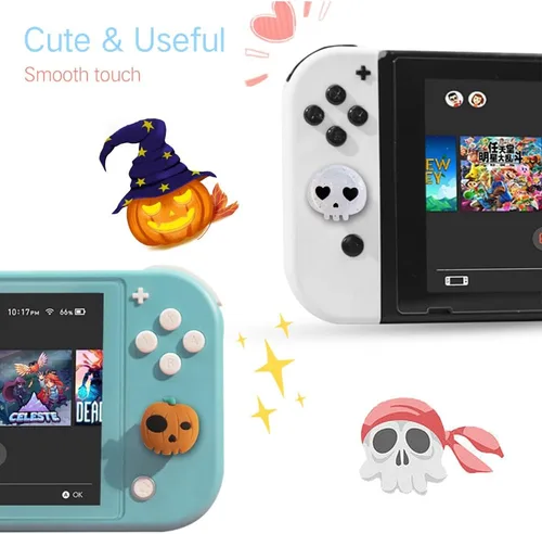 Vista 37 de PERFECTSIGHT Juego de 4 fundas para palanca de mando para Switch Lite/OLED, para Nintendo Switch, para Switch Lite/OLED, cubierta de botón analógica