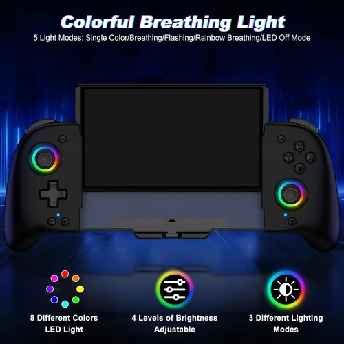 Vista 3 de Gammeefy Switch Controllers Compatible with Nintendo Switch/Switch OLED, One-Piece Joypad Controller Replacement for Switch Pro Controller with 9