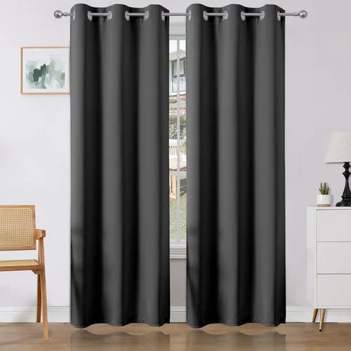 Vista 5 de Joydeco Cortinas opacas para dormitorio de 72 pulgadas de largo, 2 paneles de cortinas con aislamiento térmico para oscurecer la habitación