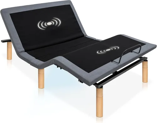 Vista 10 de Hedva Base de cama ajustable con motores de masaje, 4 puertos USB, luz LED, montaje en 5 minutos, múltiples posiciones preestablecidas para máxima