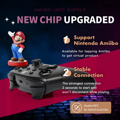 Vista 5 de GAMENIR PROX-4M Wireless pro Controller for Nintendo Switch OLED PC STEAM good battery life and button feel NS Pro Controller Paddle Controller