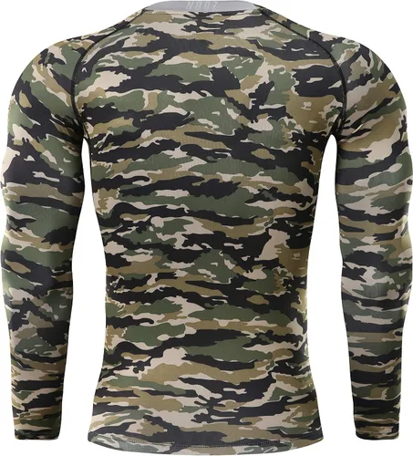 Vista 3 de NOOZ Camisa de compresión de manga larga con cuello redondo para hombre