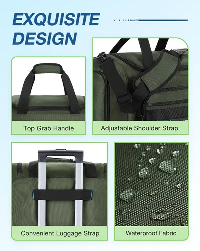 Vista 6 de BAGSMART Bolsa de gimnasio para hombres y mujeres, bolsa de viaje deportiva con compartimento para zapatos y bolsillo húmedo, bolsa de transporte