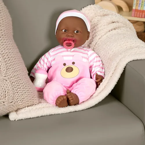 Vista 4 de Muñeca para abrazar de 20 pulgadas, de JC Toys, Africano americano