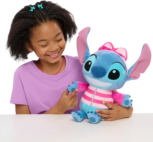 Vista 2 de Just Play Disney100 Years of Wonder Stitch as Cheshire Cat - Animal de peluche grande, juguetes para niños a partir de 2 años