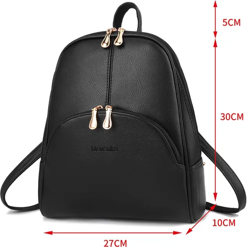 Vista 3 de Nevenka mochila informal estilo cartera de imitación cuero con cierre para mujer