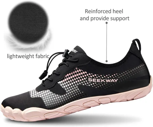 Vista 4 de SEEKWAY Zapatos de agua para hombres y mujeres adultos, secado rápido, calcetines acuáticos descalzos para playa, natación, río, piscina, lago