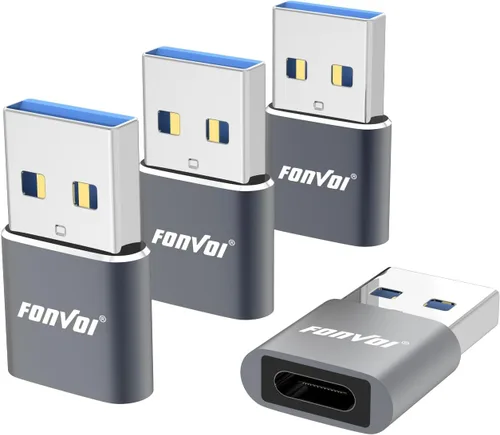 Vista 7 de Paquete de 4 adaptadores USB a USB C, cargador USB C hembra a A macho tipo C compatible con Apple MagSafe, iPhone 11, 12, 13, 14 Pro Max, Samsung