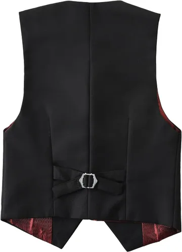 Vista 2 de Chaleco de traje para niños pequeños 3 botones de un solo pecho chaleco formal chaleco de vestir para niños