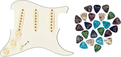 Vista 4 de Fender Custom Shop '69 SSS Pre-Wired Stratocaster Pickguard Bundle con cable de instrumento