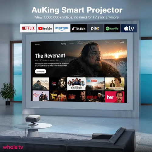 Vista 3 de [Aplicación con licencia oficial y 4500 ANSI] Proyector 4K con WiFi y Bluetooth, audio Dolby 3D y proyector inteligente
